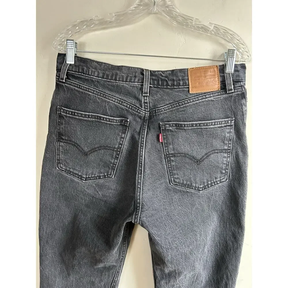 Levi's Jeans 70s High Slim straight Premium Womens 29 Faded Black Denim - Picture 3 of 11